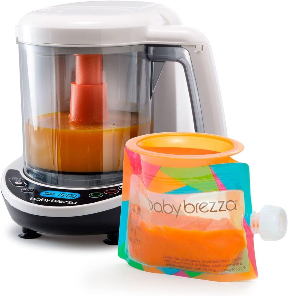 baby brezza one step baby food maker deluxe auto shut off dishwasher safe cooker and blender to steam puree organic food 997x1024 1