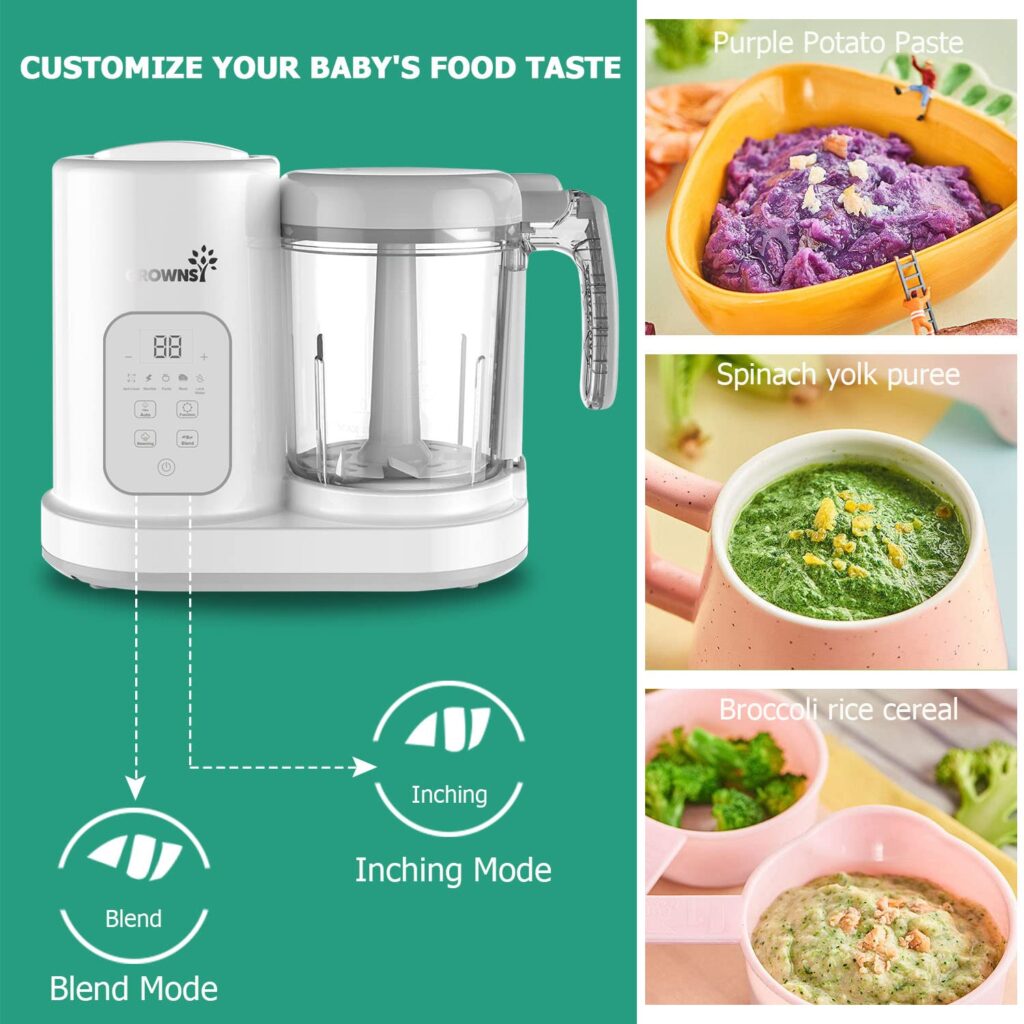 Baby Food Maker | Baby food Processor | All-in-One Baby Food Puree Blender Steamer Grinder Mills Machine Auto Cooking Grinding with Self Cleans Touch Screen LCD Display, BPA Free