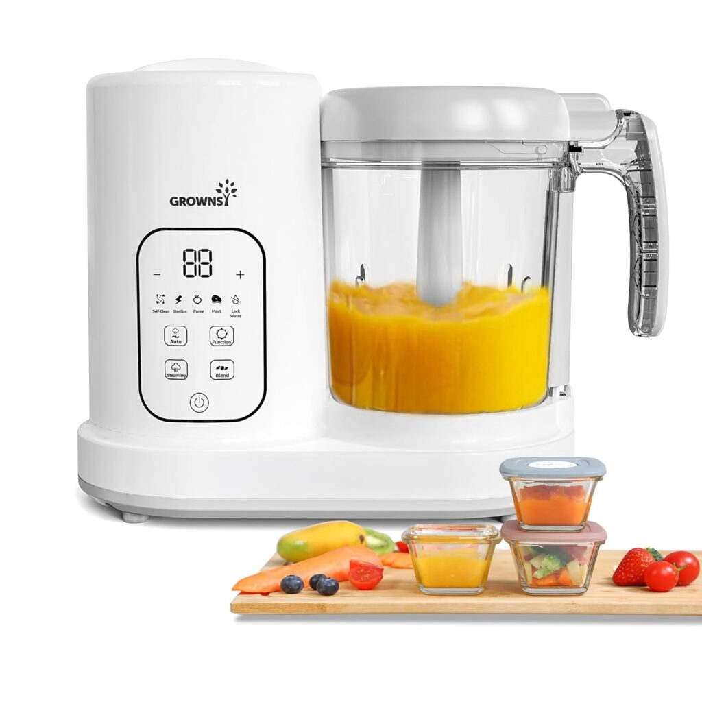 Baby Food Maker | Baby food Processor | All-in-One Baby Food Puree Blender Steamer Grinder Mills Machine Auto Cooking Grinding with Self Cleans Touch Screen LCD Display, BPA Free