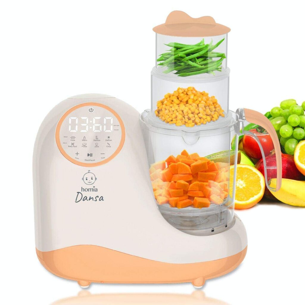 Baby Food Maker Chopper Grinder - Mills and Steamer 8 in 1 Processor for Toddlers - Steam, Blend, Chop, Disinfect, Clean, 20 Oz Tritan Stirring Cup, Touch Control Panel, Auto Shut-Off, 110V Only