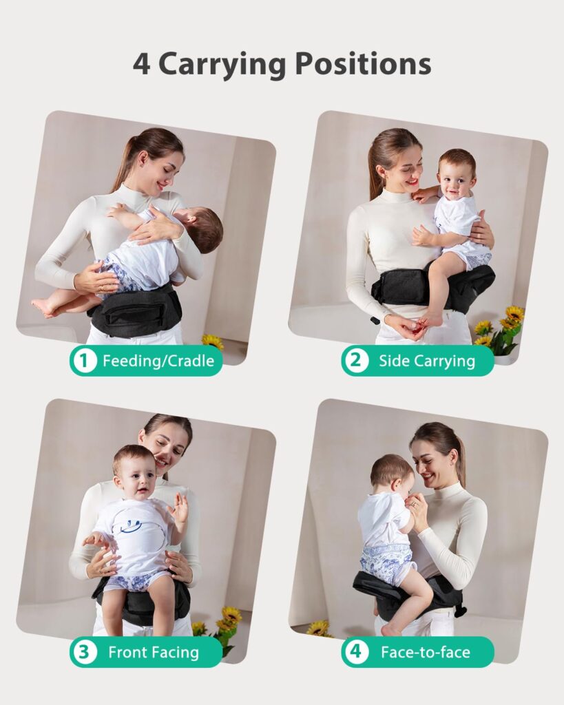 baby hip seat carrier grownsy ergonomic hip seat baby carrier with multiple pockets adjustable extended waistband for ne 2