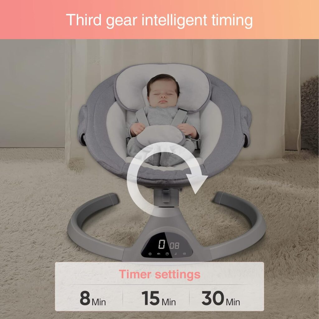 baby swing newborn essentials baby must haves bouncer with mat pillow for infants 0 12 months 5 speeds remotetouch contr 2