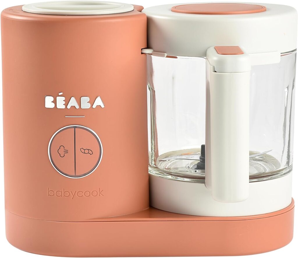 BEABA Babycook Neo, Glass Baby Food Maker, Glass Baby Food Processor, 4 in 1 Baby Food Steamer, Glass Baby Food Blender, Baby Essentials, Make Baby Food at Home, Makes 34 Servings in 20 Mins, Midnight