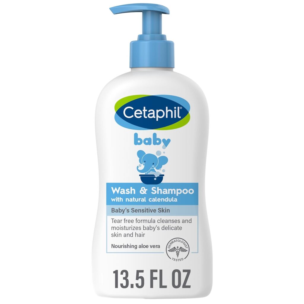 Cetaphil Baby Wash Shampoo with Organic Calendula, Tear Free, Paraben, Colorant and Mineral Oil Free, 13.5 Fl. Oz