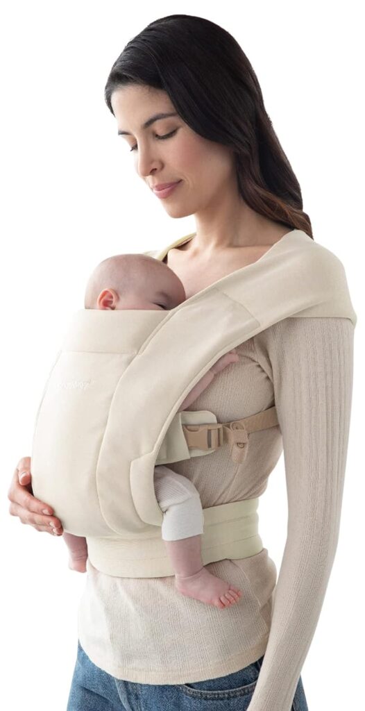 ergobaby embrace cozy newborn essentials baby carrier wrap 7 25 pounds ponte knit cream