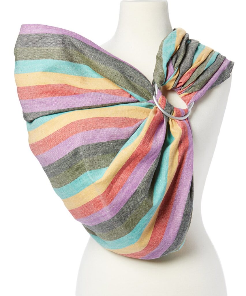 Hip Baby Wrap Ring Sling Baby Carrier for Infants and Toddlers - 100% Soft Cotton Baby Wraps Carrier for Babies 8-35 lbs - Perfect Baby Shower Gifts Moms and Dads - Nursing Cover (Summer Rainbow))