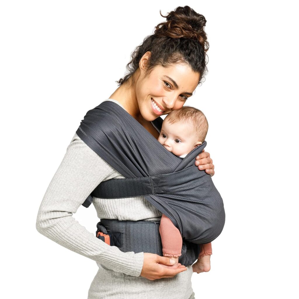 infantino hug cuddle adjustable hybrid wrap black soft and simple pressure relief ergonomic wrap carrier with quilted pr