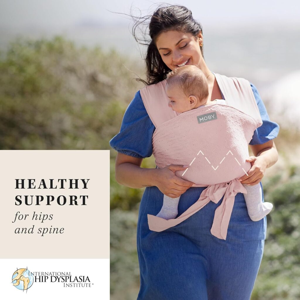 Moby Easy-Wrap Carrier | Baby Carrier and Wrap in One for Mothers, Fathers, and Caregivers | Designed for Newborns, Infants, and Toddlers | Holder Can Carry Babies up to 33 lbs | Smoked Pearl