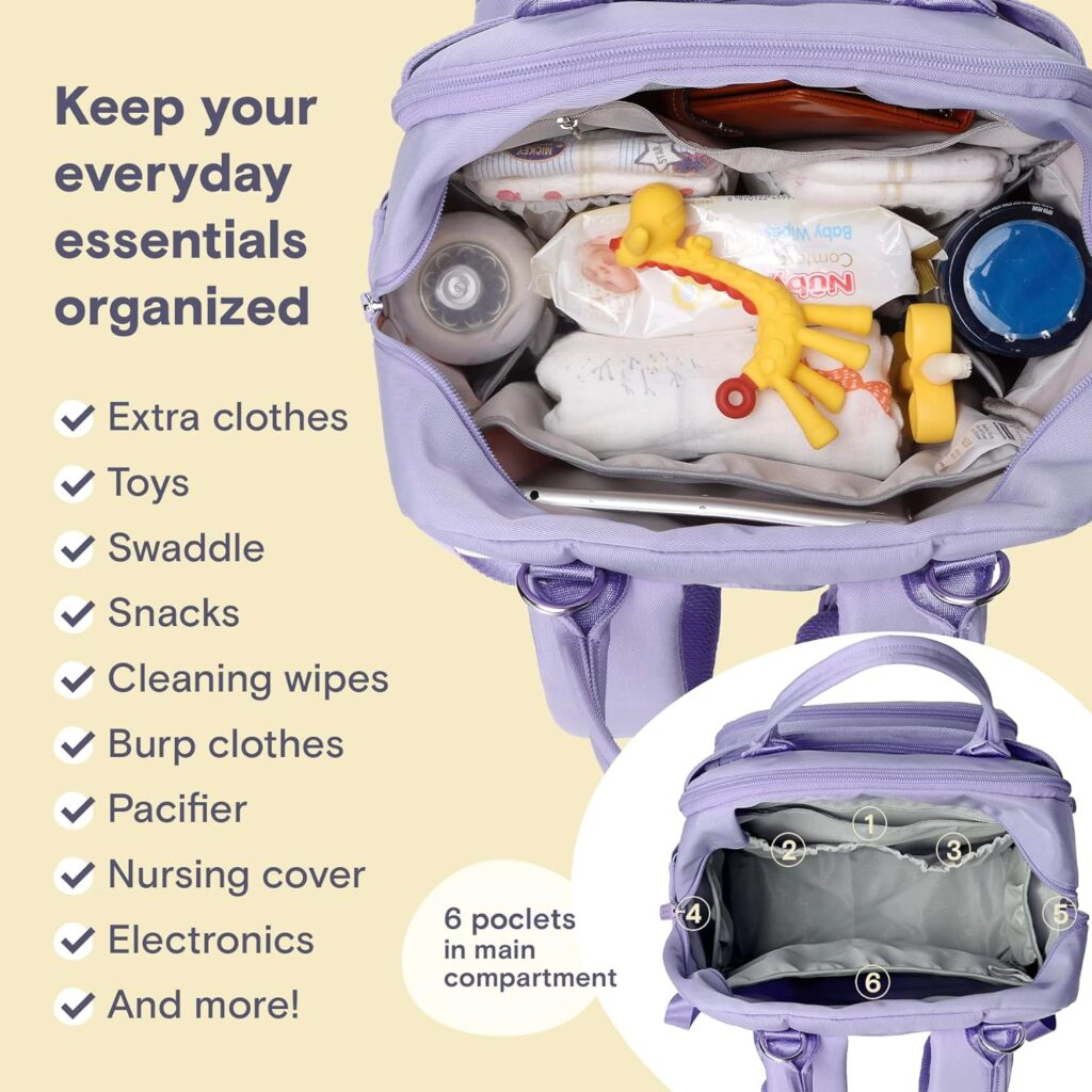 RUVALINO Diaper Bag Backpack - Multifunction Travel Back Pack Maternity Baby Changing Bags, Diaper Changing Totes, Large Capacity, Waterproof and Stylish, Baby Travel Essential, Gray