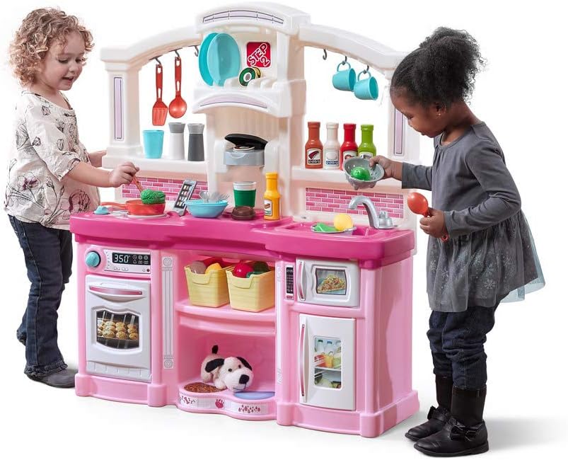 step2 fun with friends kids kitchen indooroutdoor play kitchen set toddlers 2 years old 25 piece kitchen toy set easy to 5