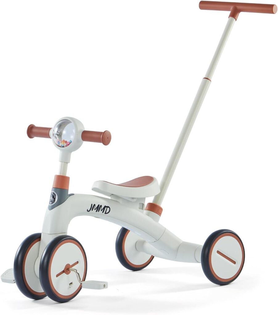 4 in 1 tricycle for toddlers 1 3 years old toddler bike with push handle kids tricycles with removable pedals adjustable