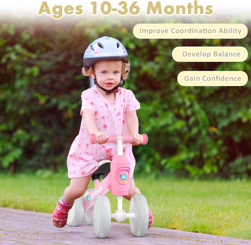 baby balance bike for 1 year old boys girls 10 36 month toddler bike with no pedal 4 silence wheels first birthday gifts 1