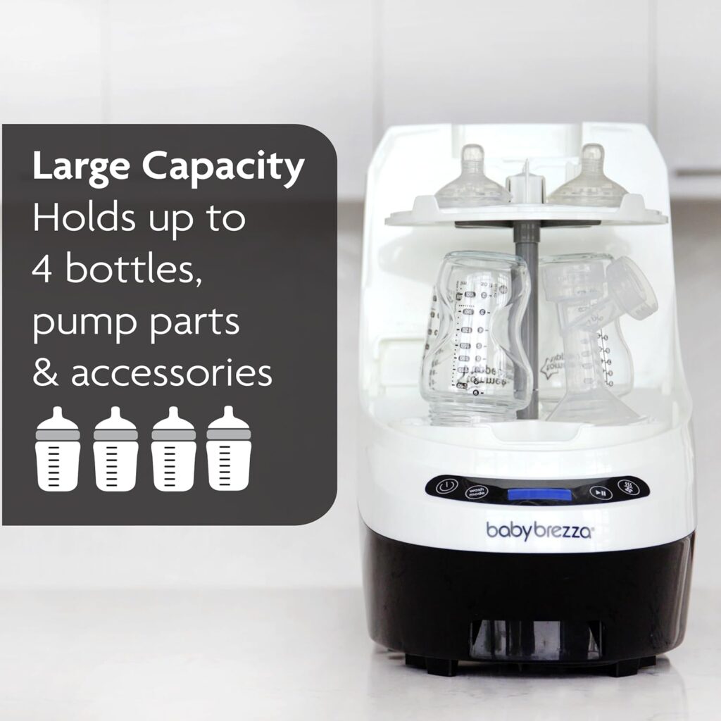 Baby Brezza Bottle Washer Pro - Baby Bottle Washer, Sterilizer + Dryer - All in One Machine Cleans Bottles, Pump Parts, Sippy Cups - Replaces Hand Washing, Bottle Brushes and Drying Racks