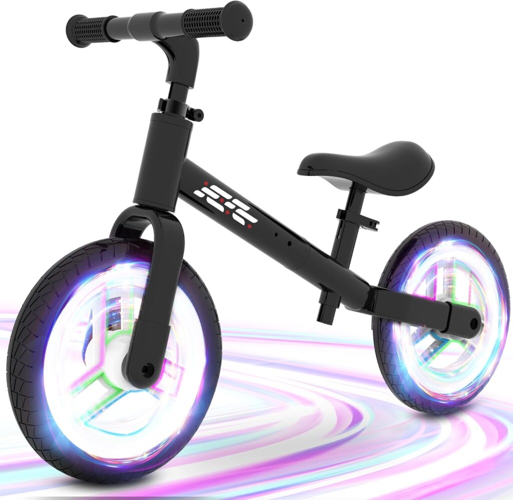 colorful lighting balance bike 2 year old 2 5 year old toddler balance bike no pedal bikes with adjustable handlebar sea