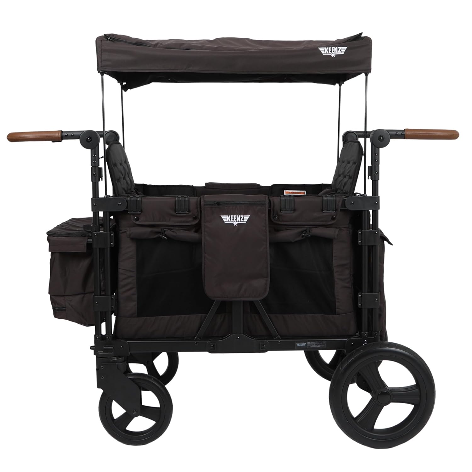 Keenz XC Luxury Comfort Stroller Wagon 2 Passenger - Spacious Heavy-Duty Folding Utility Wagon for Kids Toddlers - Wagon Cart with Adjustable Canopy Storage Space - 2 Passenger, Cream