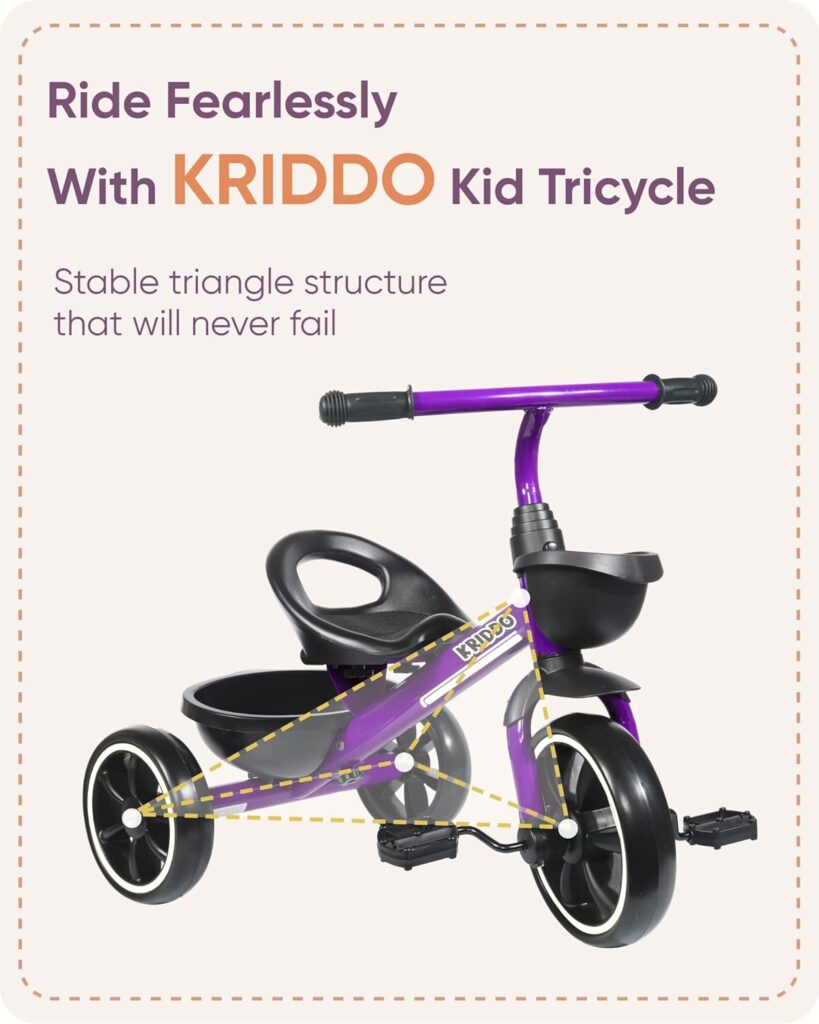 kriddo tricycles age 24 month to 4 years toddler kids trike for 25 to 5 year old gift for 2 4 year olds green 1