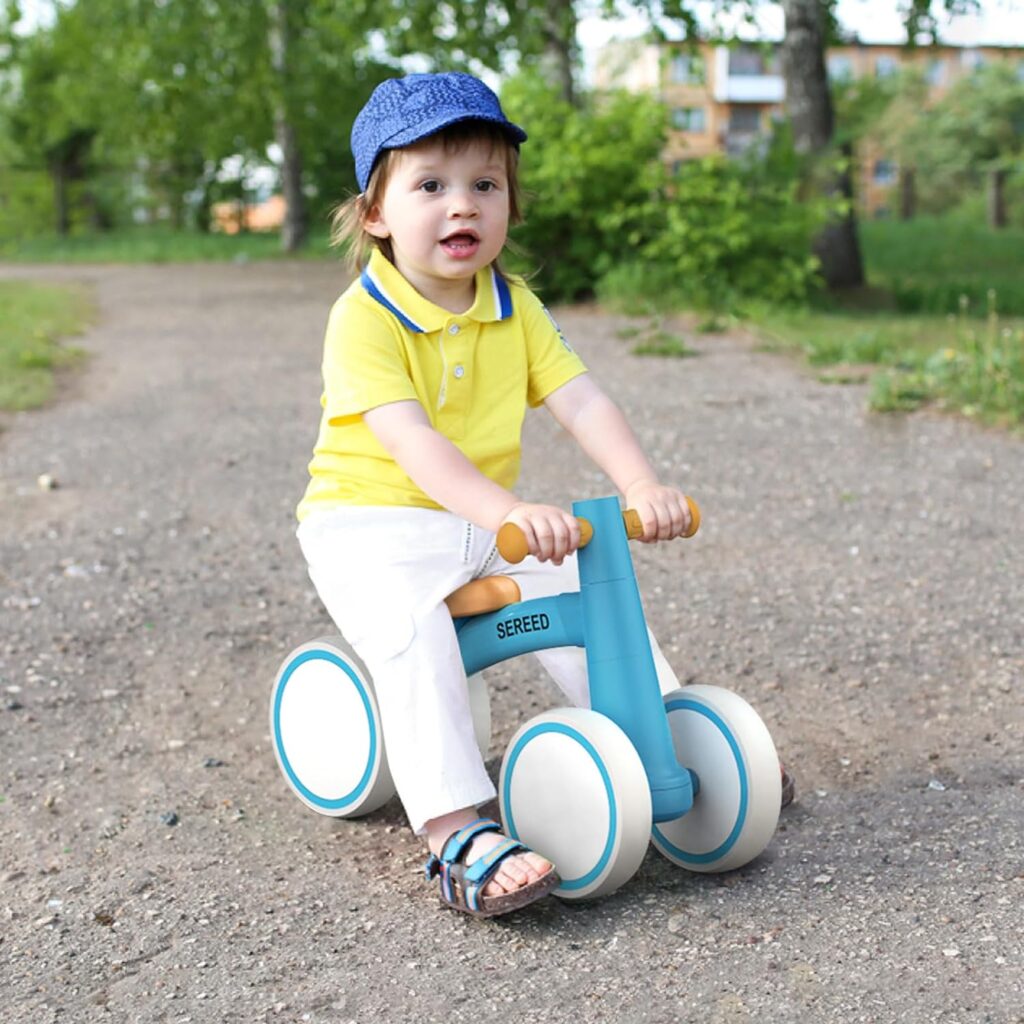 sereed baby balance bike for 1 year old boys girls 12 24 month toddler balance bike 4 wheels toddler first bike first bi 2